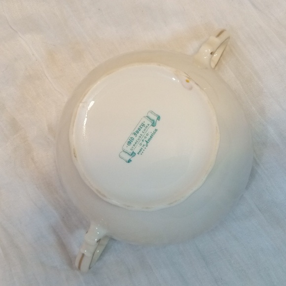 Old Ivory Gold Rim Cream & Sugar Syracuse China -SEE PHOTOS- Tiny Chip - Picture 11 of 16